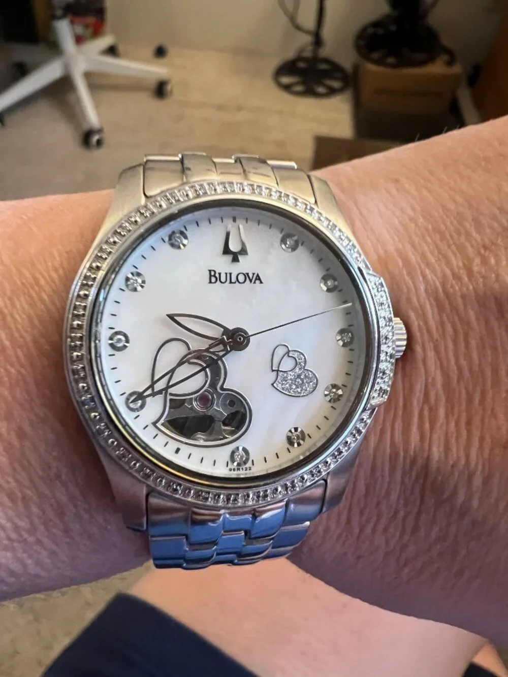 Bulova Women’s Open‑Heart Automatic Watch — Excellent Condition